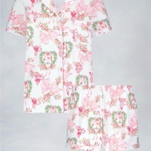 Roller Rabbit Pink and White Pajama Set